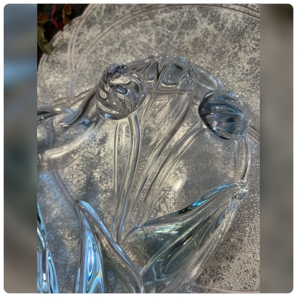 Mikasa-Tivoli Crystal Heart Shaped Tulip Serving Bowl/Platter-9 1/2" - Picture 6 of 7